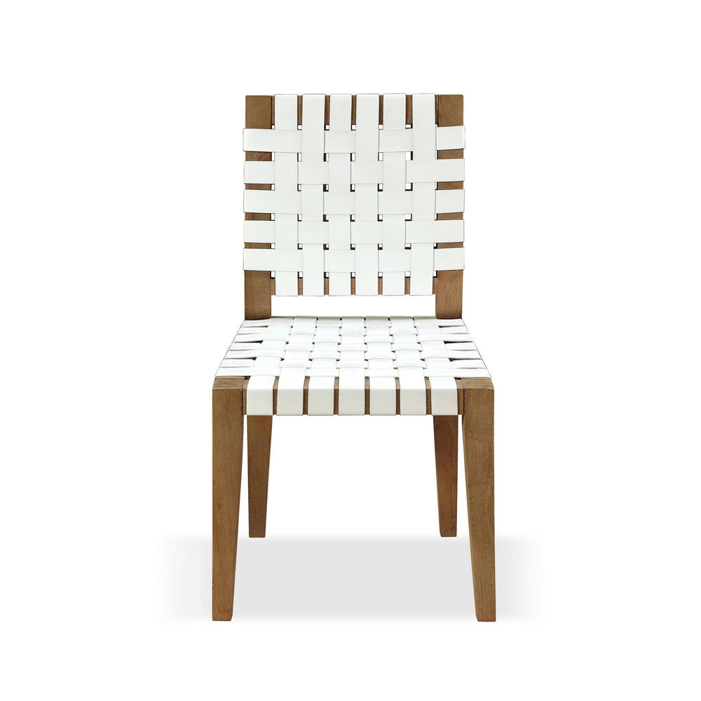 English Elm Rux Woven Faux Leather Dining Chairs Set of 2 Rubberwood Farmhouse Seating B056P416851