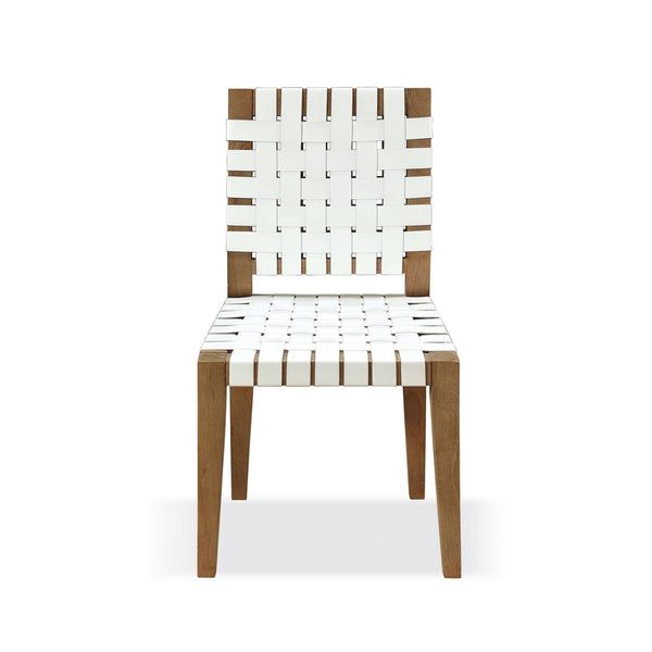 English Elm Rux Woven Faux Leather Dining Chairs Set of 2 Rubberwood Farmhouse Seating B056P416851
