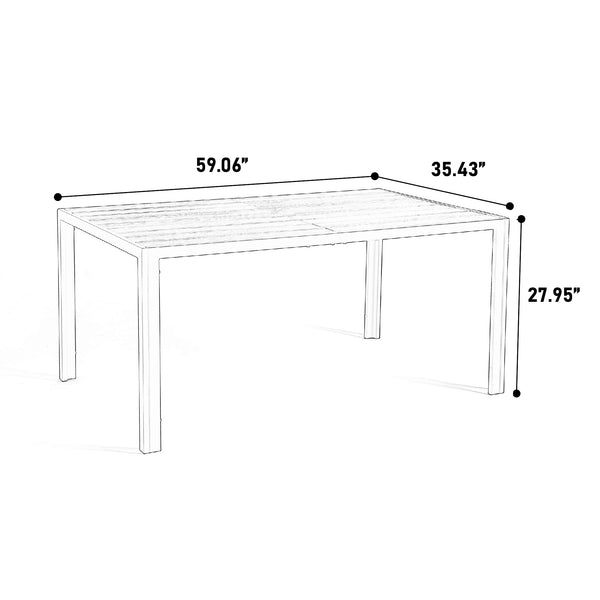 English Elm 7 Pieces Patio Dining Set - Durable Outdoor Table & 6 Stackable Textilene Chairs For Gardens & Decks W640S00051