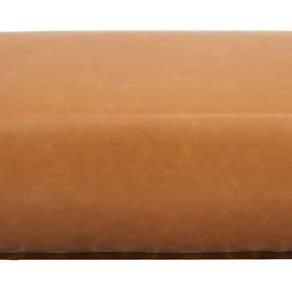 English Elm Kelvin Handcrafted Vegan Leather Upholstered Bench for Entryway Bedroom Footboard B183P281175