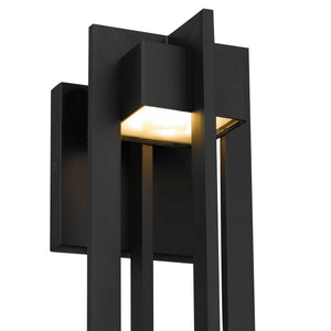 English Elm 18 Inch Matte Black Integrated Led Outdoor Sconce with Sandblast Glass Diffuser B370P414031