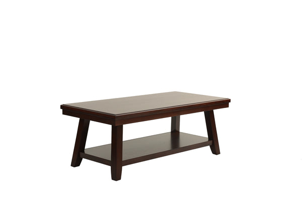 English Elm New 3pc Occasional Tables Set Walnut Finish with Open Shelf Modern Coffee End Sofa Tables, Solid Legs B011S02000