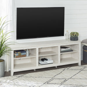 English Elm Walker Edison - Modern 3-Shelf Transitional TV Stand 70" for 80" TVs—Warp-Resistant MDF, 250lb Support, Cord Management White Washed 76 L x 22 W x 6 H B185P169327