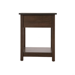 English Elm Sleek Contemporary Nightstand - Warm Wenge Finish, Space-Saving Design For Modern Bedrooms & Guest Rooms B078112086-GIGA