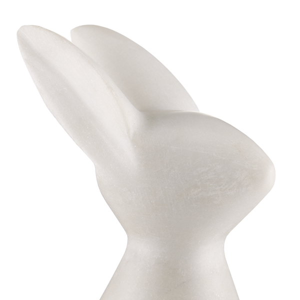 Marble Rabbit Sculpture - Handcrafted Contemporary Stone Art with Elegant Veining for Home Decor