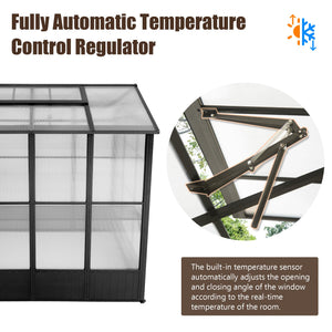 English Elm 6.5x8ft Outdoor Aluminum Polycarbonate Greenhouse Auto Vent Backyard Garden Walk-in W1859P346464