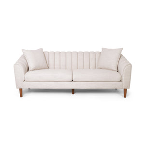 English Elm Christopher Knight Home® - 66957.00Abge_66957.00Bbge Elegant 3-Seater Sofa With Plush Beige Fabric, Accent Pillows & Modern Design N771P202526M_N771P202529M