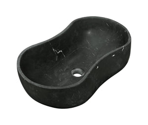 English Elm Luxury Solid Marble Vessel Sink Wavy Organic Stone Basin Matte Honed Vanity Bowl W1696P408021