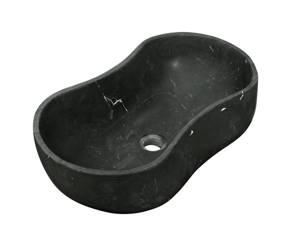 English Elm Luxury Solid Marble Vessel Sink Wavy Organic Stone Basin Matte Honed Vanity Bowl W1696P408021