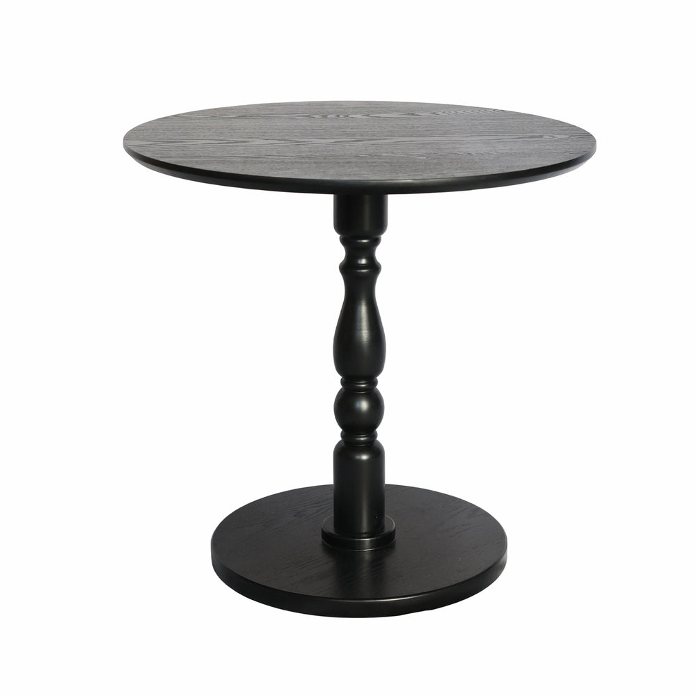 English Elm 23'' Black Accent Round Table - Modern 23" Small Side Table with Solid Wood Legs, Water-Resistant MDF, Versatile Nightstand W2295P339118