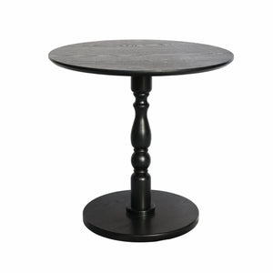 English Elm 23'' Black Accent Round Table - Modern 23" Small Side Table with Solid Wood Legs, Water-Resistant MDF, Versatile Nightstand W2295P339118