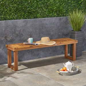 English Elm Christopher Knight Home® - Nestor Bench - Handcrafted Solid Acacia Wood Seating With Rustic Charm For Entryway Or Dining Area 63892.00MP1