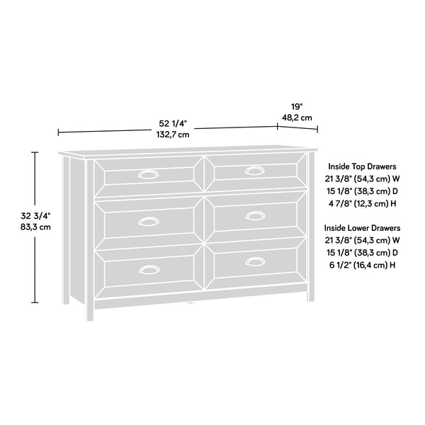 English Elm Dresser, Rustic Brown Finish With Roomy Drawers - Versatile Storage For Stylish Bedrooms & More! B356P402592