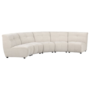 English Elm Oliver Five Piece Modular Sectional with Tufted Ivory Fabric for Open Living Spaces B062S01461