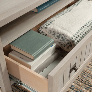 English Elm Lift-Top Coffee Table with Concealed Storage and Full-Extension Drawer, Lift Mechanism Enhances Use Gray B356P402601
