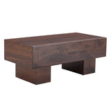 English Elm Modern Simple Walnut Colored Texture Sticker Mdf Coffee Table - 43.3"X21.6"X17.2" Practical Model.Making It An Ideal Addition To Any Living Room Or Apartment.