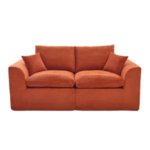 English Elm UNITED Cloud Couch Modular Sectional Sofa with Corduroy Cover, Ergonomic 2-Seater, No Assembly Needed Orange W1568P371118