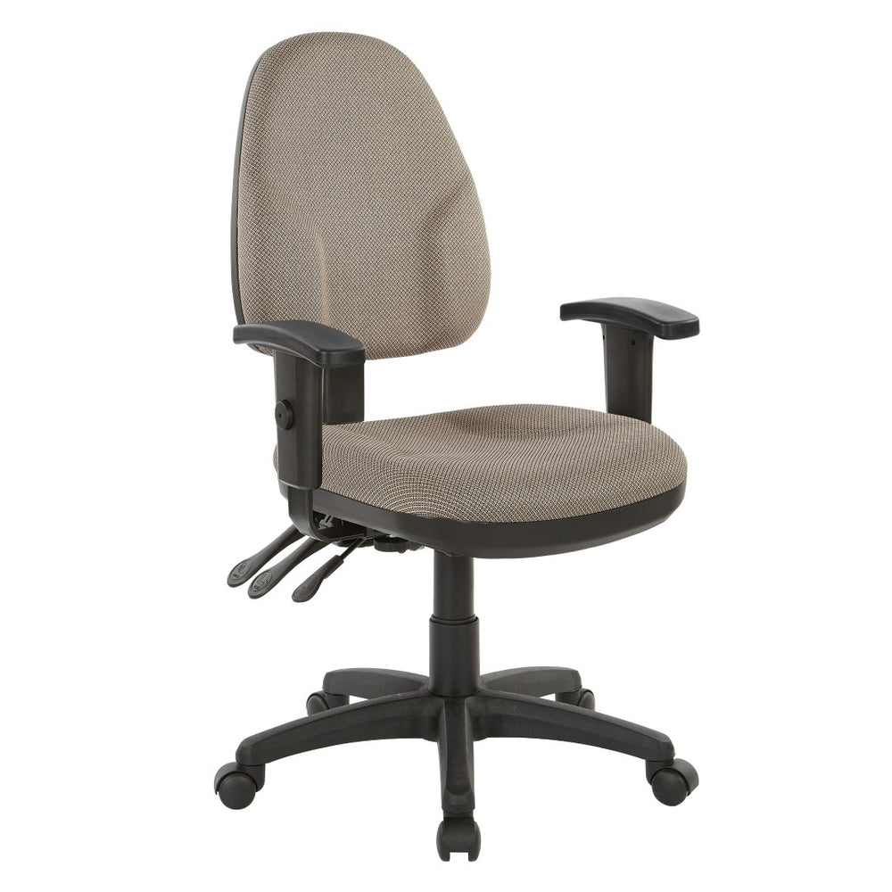 OSP Home Furnishings Dual Function Ergonomic Office Chair with Lumbar Support Foam Seat and Adjustable Arms 36427-294