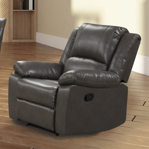 English Elm Transitional Multi-Function Glider Recliner with Channel Back, Cup Holders, Hidden Storage, Upholstered Comfort Gray 31 L x 36 W x 28 H B2741P385165