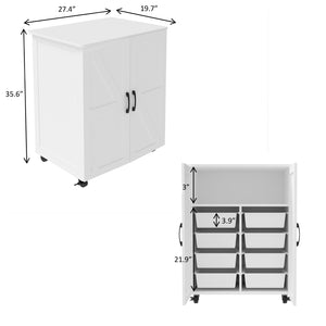 English Elm Kitchen Island With Storage On Wheels - Versatile Mobile Cart For Crafts, Coffee, And Dining Spaces W3062P289218