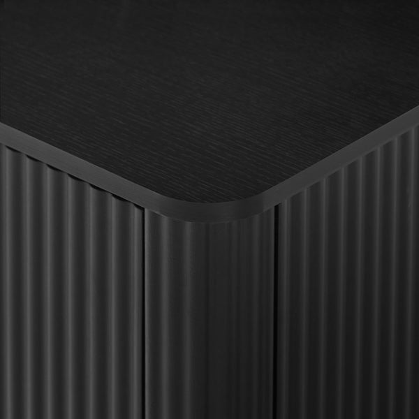 English Elm 63" Wave Front Sideboard with Four Door Storage for Living Room Hallway Bedroom W1820P431357