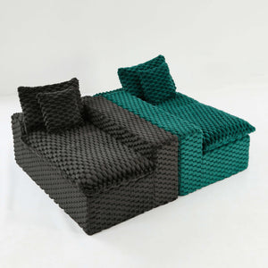 English Elm Luxury Color-Block Turtle Velvet Sofa - Versatile & Stylish Seating For Cozy Living Room Gatherings W3371S00052