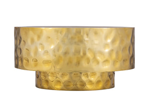 English Elm CT-90-25-30 Hand-Hammered Stainless Steel Coffee Table in Gold — Modern Rounded Design, Unique Texture, Luxe Finish (90) B009P321116