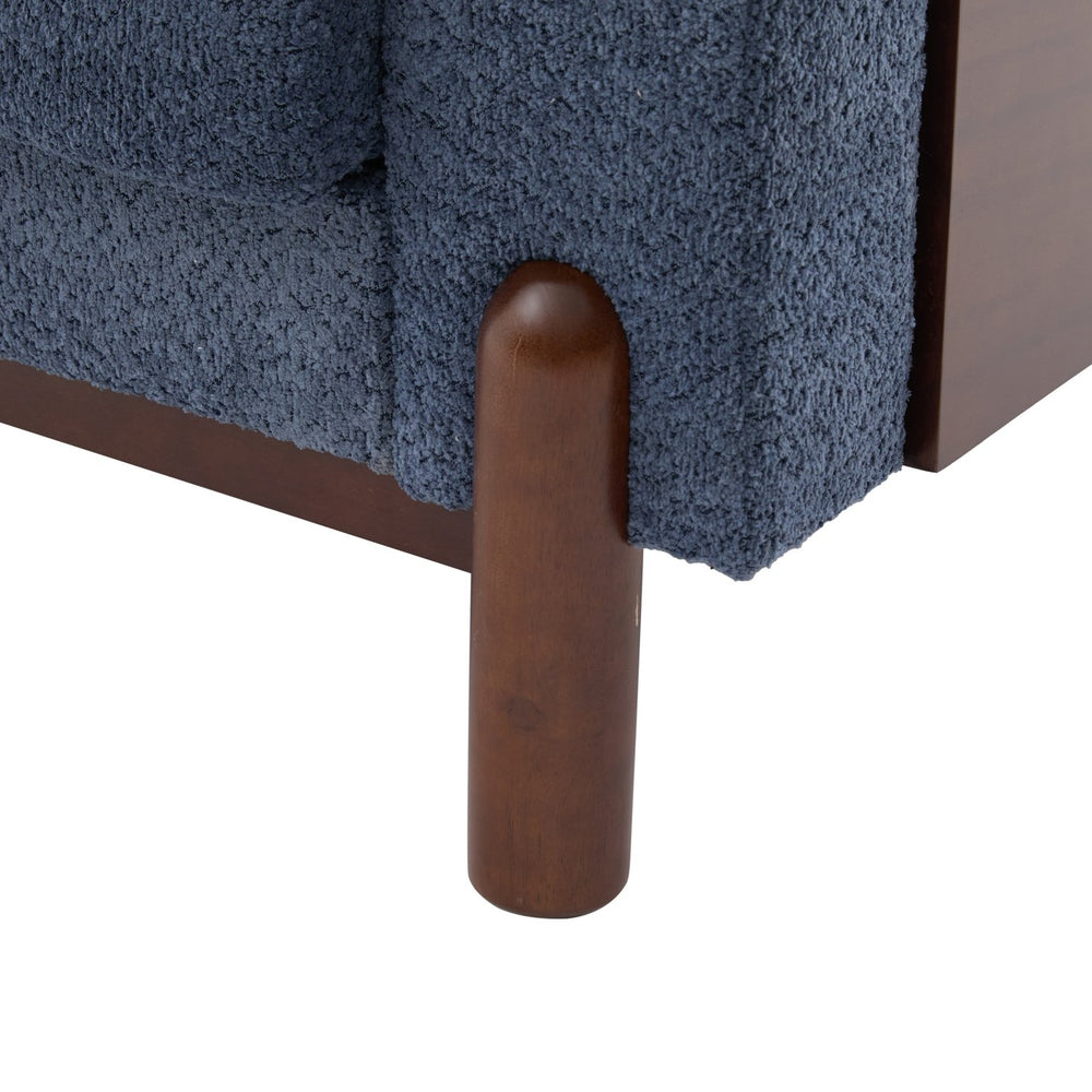 English Elm 83.5 In. Three Seat Boucle Sofa with Looped Texture and Lumbar Support for Living Rooms Navy Blue N773IS00096N