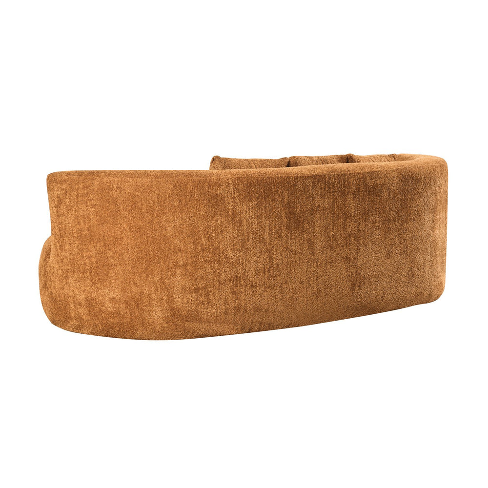 English Elm 90 Inch Curved Boucle Sofa Sculptural Upholstered Couch for Modern Living Spaces Camel N773P376896N