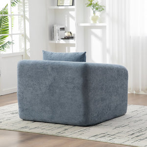 English Elm 40" Chenille Cloud Floor Chair Convertible Sleeper Sofa Lounge for Dorm Apartment Bedroom Light Blue W3118P388897