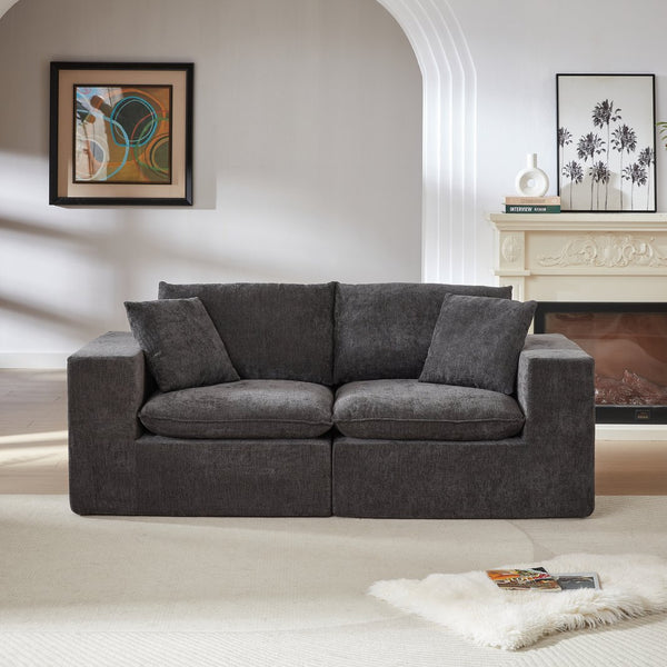 English Elm Modern Chenille Cloud Sofa - Plush Comfort, Modular Design, Perfect For Stylish Living Rooms & Offices W3396P388639