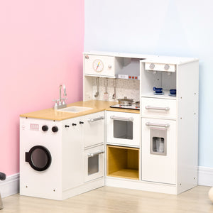 English Elm Qaba Wooden Corner Play Kitchen Set with Sound Effects Nine Appliances Ages 3 to 6 W2225P229196