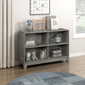 English Elm Gray 6-Shelf Bookcase with Okume Veneer Rustic-Transitional Design, Sturdy Storage for Home Office Gray 46.5 L x 30.75 W x 9.25 H B011P294715