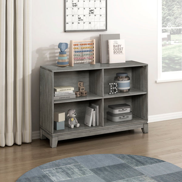 English Elm Gray 6-Shelf Bookcase with Okume Veneer Rustic-Transitional Design, Sturdy Storage for Home Office Gray 46.5 L x 30.75 W x 9.25 H B011P294715