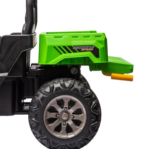 English Elm 24v Kids Ride on Dump Truck Two Seat Electric Utv with Tilting Bed and Remote Control Green W1578P188523