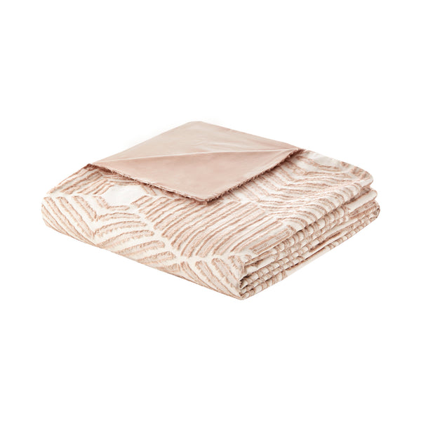 English Elm Full/Queen Ellipse Cotton Jacquard Duvet Cover Set Blush Geometric Textured Reversible, OEKO‑TEX Certified B035129133