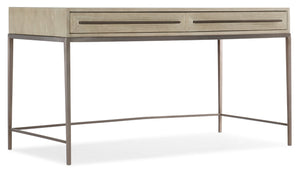 Hooker Furniture Cascade Terrain Oak Writing Desk With Reeded Drawers, Champagne Metal Base & Flexible Storage Options 6120-10458-80