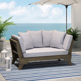 Christopher Knight Home® - Noble House - Serene Outdoor Acacia Wood Expandable Daybed with Water Resistant Cushions