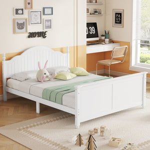 English Elm Twin Low Profile Kids Platform Bed Solid Pine Frame with Guardrails and Storage White W2593P411271