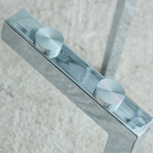 English Elm Glass Tempered Dining Table 51" x 31" Modern Minimalist Rectangular for 4-6 with Metal Legs, Easy-Clean Surface, Sturdy Design W1512S00174