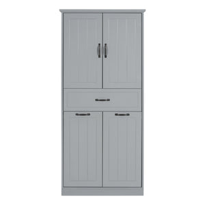 English Elm Christopher Knight Home® - Bathroom Storage Cabinet with Doors Drawer & Dual Laundry Baskets, MDF Build, Adjustable Shelf, Anti-Tip Device Grey N759P243350E