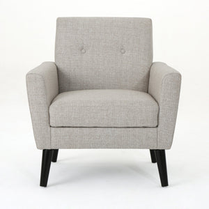 English Elm Christopher Knight Home® - CLUB Vintage-Inspired Fabric Club Chair with Nailhead Trim & Scroll Arms, Birch Legs, Contemporary Comfort Beige 31.5 L x 27.75 W x 18.5 H 60848.00BEI