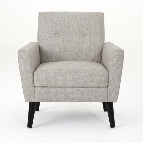 English Elm Christopher Knight Home® - CLUB Vintage-Inspired Fabric Club Chair with Nailhead Trim & Scroll Arms, Birch Legs, Contemporary Comfort Beige 31.5 L x 27.75 W x 18.5 H 60848.00BEI