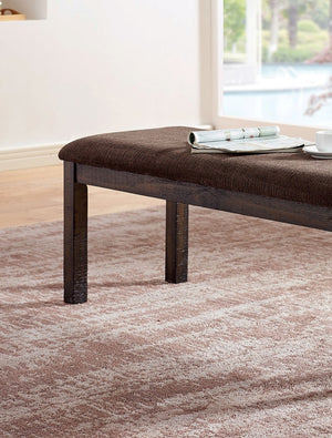 English Elm Classic Walnut Bench 48" Upholstered Dining Seat, Wood Grain Finish, Seats 2, Sturdy 48x17x18" B011P245909