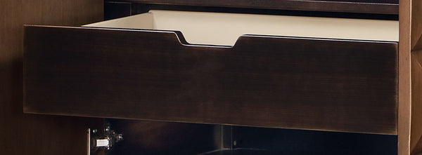 English Elm Diya Forged Bronze Console Cabinet with Espresso Finish, 3D Geometric Facade, Jewelry Tray & Storage B2726P285783