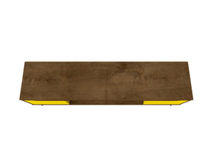 English Elm Bradley 63" Rustic Brown And Yellow Tv Stand - Mid-Century Charm With Ample Storage & Cable Management B365P398363