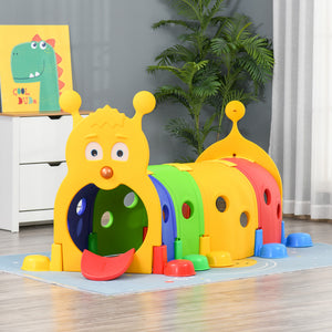 English Elm Qaba Caterpillar Crawl Tunnel Four Section Toddler Play Set for Indoor Outdoor Fun W2225P200821