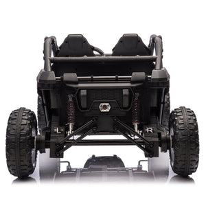 English Elm 24v Two Seater Kids Utv with Parental Remote Dual Motors Four Wheel Suspension Led Black W1578P198431