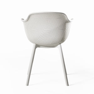 English Elm Christopher Knight Home® - LOTUS modern outdoor dining chair with weather-resistant polypropylene, perforated diamond pattern comfort and stability White 23.5 L x 23.5 W x 22.5 H 69068.00
