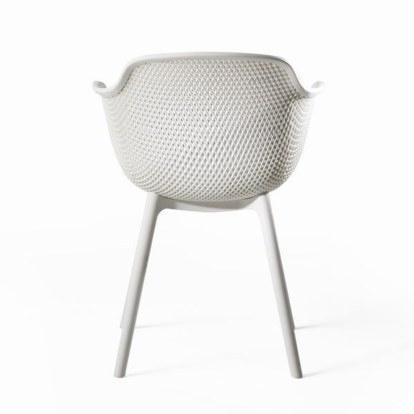 English Elm Christopher Knight Home® - LOTUS modern outdoor dining chair with weather-resistant polypropylene, perforated diamond pattern comfort and stability White 23.5 L x 23.5 W x 22.5 H 69068.00